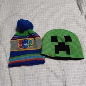 Kids Colorful Character Beanie Set